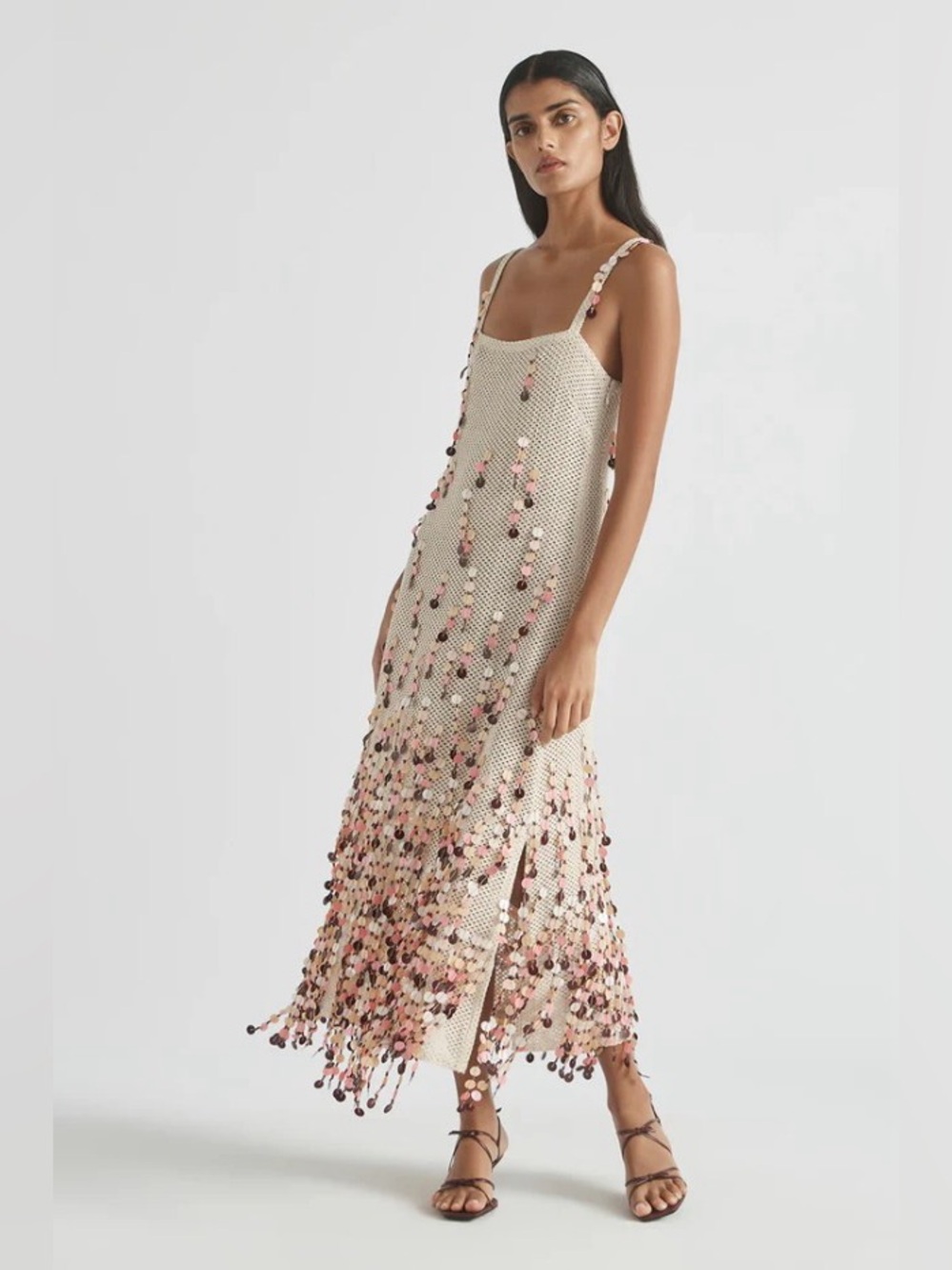 Antipodean Periscope Cotton Crocheted Hand Embellished Midi Dress AU12/US8 NWT - Picture 10 of 12
